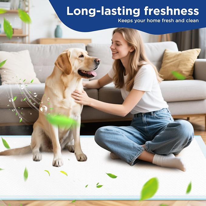 80 Count Dog Pee Pads Extra Large 31"x47" - XXL Disposable Puppy Potty Training Pads for Dogs, Heavy Duty 6-Layer Leak-Proof, Super Absorbent & Quick-Dry