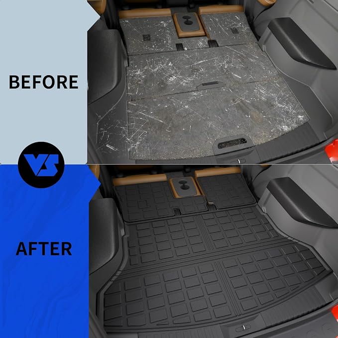 Rongtaod Floor Mats Compatible with 2014-2020 Nissan Rogue Trunk Liner Cargo Liner Cargo Mat All Weather Back Seat Cover Protector 2019 Nissan Rogue Accessories (Backrest Mats+Trunk Mat+Floor Mats)
