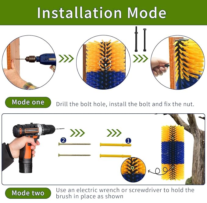 2/4PCS Livestock Massage Brush, Horse Cow Goat Pet GroomingTools | Durable livestock massage brush with 8 screws, ideal for horses, cows and goats grooming, cleaning