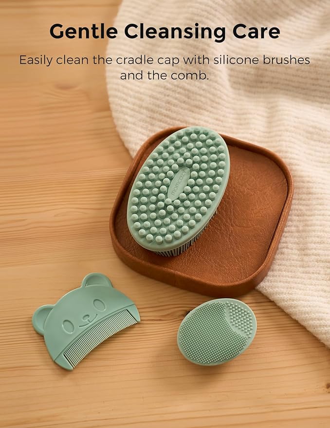 Momcozy Baby Kit, Baby Shower Gift Must-Haves & Registry Essential Kit | Grooming & Cleansing Care Set for Newborn, Electric Nail File, Teether, Bath Brush, Cradle Cap Brush, Comb, Finger Toothbrush