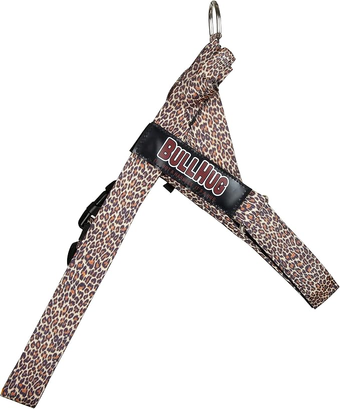 Adjustable Dog Harness– No Pull, No Choke – for English Bulldogs, French Bulldogs, Pugs & Broad-Chested Breeds – Easy, Safe Walks (Leopard, Large)