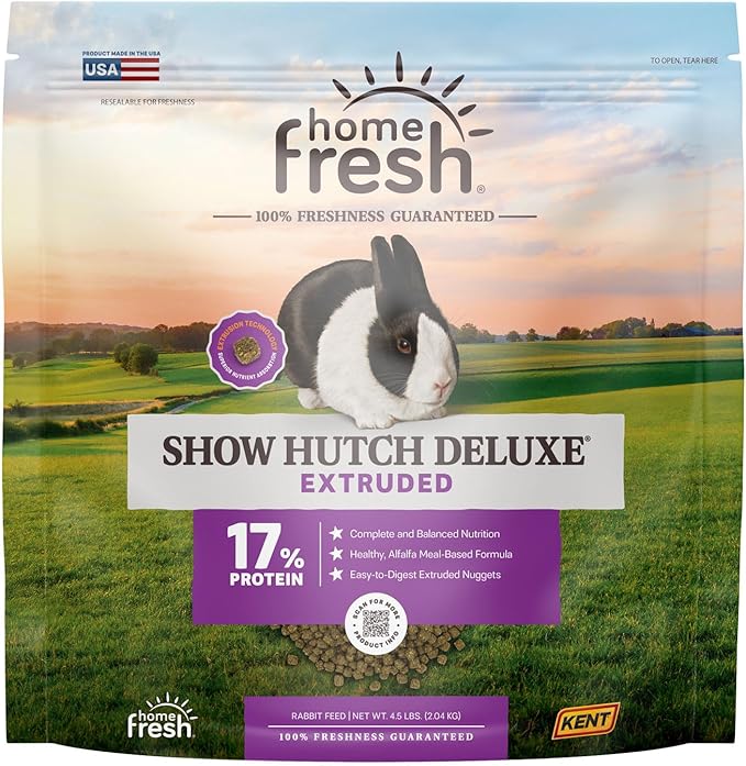 Blue Seal Fresh Show Hutch Deluxe 17 Rabbit Food - Resealable Packaging to Hold in Freshness, Promotes a Healthy Digestive System and Proper Intake - 4.5 LB Bag (Pack of 2)
