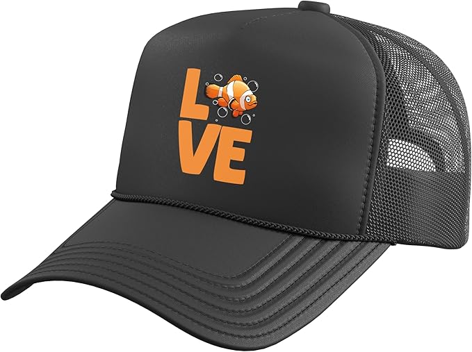 Cute Clownfish Art for Men Women Clown Fish Lovers Clownfish Trucker Hat with Adjustable Mesh Back