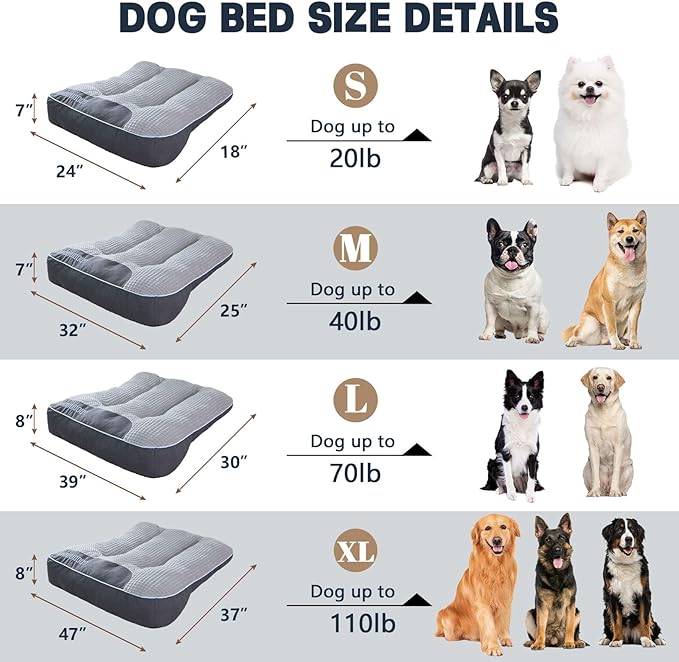 Small Dog Bed 24" x 18" for Small Dogs & Indoor Cats, Washable Calming Pet Bed with Soft Plush Cushion, Non-Slip Bottom, Cozy Puppy & Kitten Bed for Cats and Small Pets, Grey