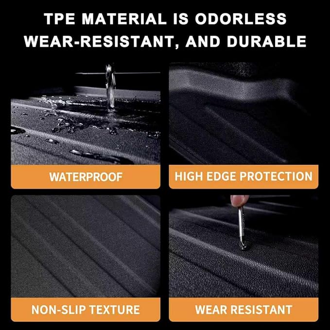 Floor Mats for 2022-2025 2026 KIA Carnival Gas 8 Seats (Not for Prestige & Hybrid),TPE All Weather Protection 1st & 2nd 3rd Row Floor Liners Accessories,Black