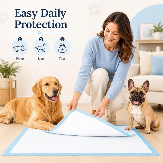 Boscute Super Absorbent & Leak-Proof Jumbo Size 36"x36" Pet Training Dog Pee Pads, Thicken Quick Dry Disposable Puppy Pee Pads, Potty Training Pads for Dogs Cats, Rabbits