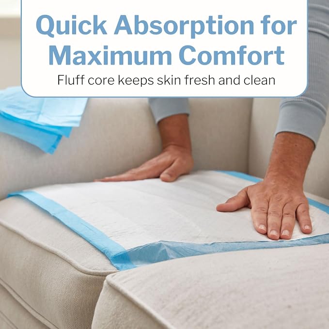 McKesson Underpads Bed Pads, Elderly, Light Absorbency, 17 x 24 in, 300 ct | and Baby, Pee Pads