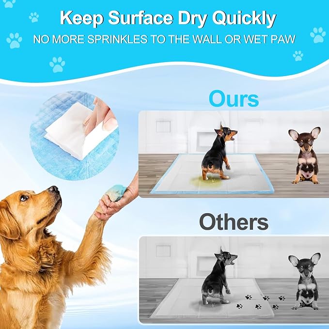 Pee Pads for Dogs 36"x48" 100 Count, Puppy Pads Extra Large, Disposable Thicken Pet Training Pads for Cats Doggie Rabbits, Incontinence Underpads Ultra Absorbent & Quick-Dry, Leakproof Potty Pads