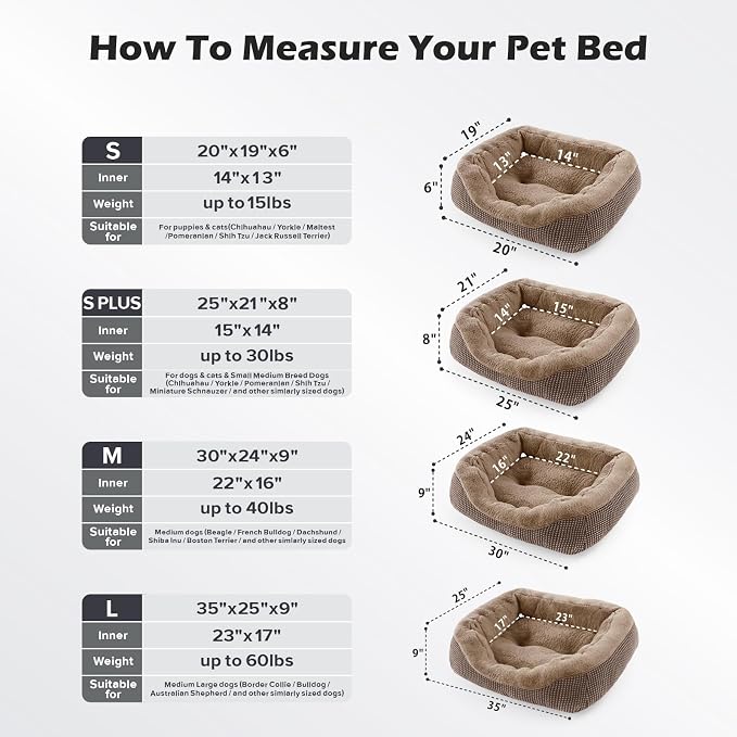 Large Dog Beds Large Sized, Washable Orthopedic Warming Soft Sleeping Durable with Anti-Slip Bottom