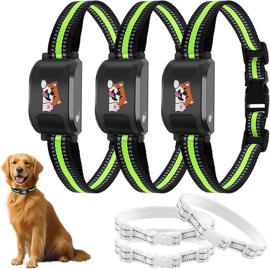 GPS + Wireless Dog Fence & Training Collar – No Subscription, App Geo-Fence 3280ft, 60-164ft Bluetooth Training, 3 Correction Modes, Auto Sleep/Wake, 7-Day Battery, 3-Dog Support (Black - 3PCS)