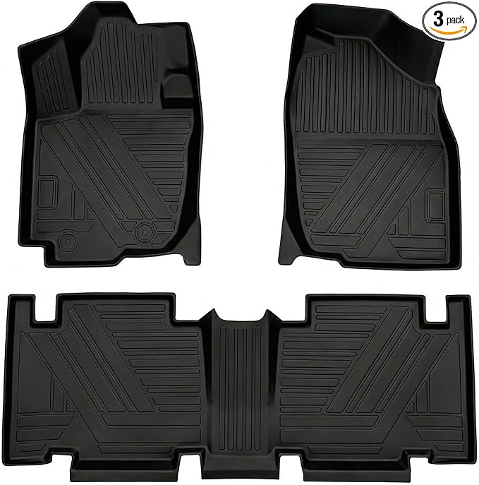 RAV4 Floor Mats Compatible with Toyota RAV-4 2007-2012，All Weather Protection Waterproof Durable Anti-Slip Odorless Custom-fit TPE Floor Liner Front and Rear Row Set