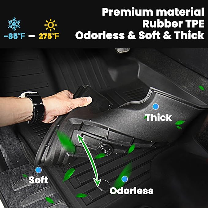 Auxko All Weather Cargo Mat Fit for Toyota Camry 2026 2025-2018 Include Hybrid LE/SE/XLE/XSE TPE Liner Camry Accessory All Season Guard Odorless Anti-Slip Cargo Liner Black