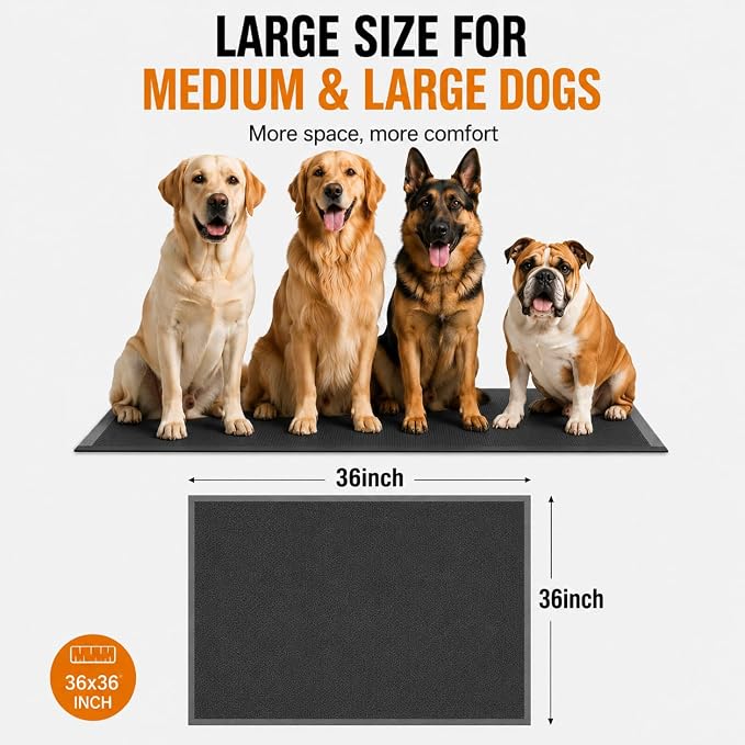 Bulubaky Charcoal Super Absorbency Puppy Pads, Activated Carbon Odor-Control XXXL 36"x36" Leak-Proof Pet Training Pee Pads, Disposable Potty Pads for Dogs Cats, Rabbits