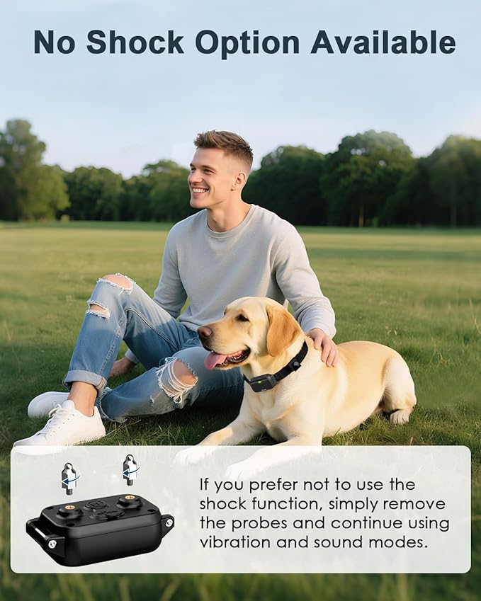 Shock Collar for Dogs, IP67 Waterproof Dog Training Collar with Remote Control, 3 Modes: Beep, Vibration, Safe Static, Rechargeable Adjustable for 15-110lbs Medium Large Dogs