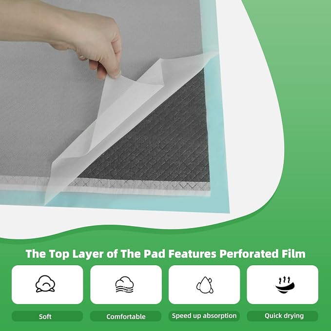 DEEP DEAR Charcoal Puppy Pads 28"x34" (30-Count), Activated Carbon Dog Pads Extra Large, Leak-Proof Pee Pads for Dogs, Super Absorbent Pet Training Pads for Puppies, Piddle Pads for Doggies, Cats