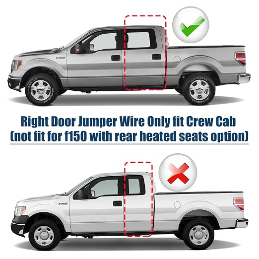 Rear Right Door Jumper Wire Assembly | Compatible with 2009-2014 Ford F-150 Crew Cab Passenger Side Door Jumper Harness Replace for 9L3Z-14630-CAA