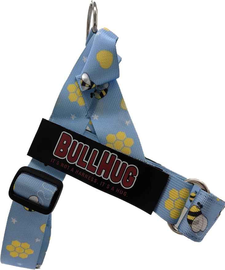 Adjustable Dog Harness– No Pull, No Choke – for English Bulldogs, French Bulldogs, Pugs & Broad-Chested Breeds – Easy, Safe Walks (Bumble BEE, Small)