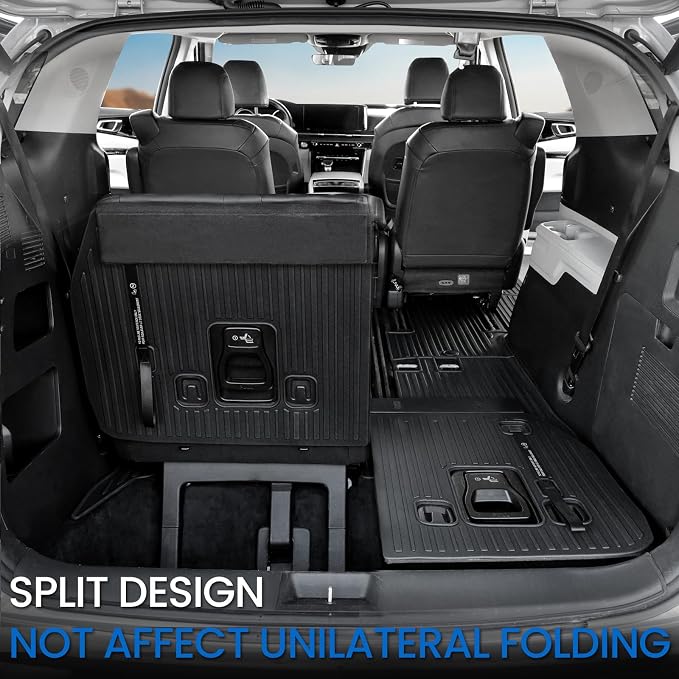 Backrest Mats for 2022-2025 2026 Kia Carnival Fold-in-Floor Use, All Weather TPE 3rd Row Seat Back Covers Trunk Area Accessories (Backrest Mat for 3rd-Row)