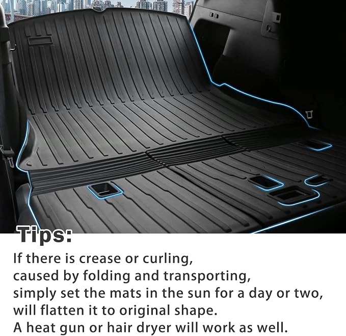 KUST Custom Fit Trunk Mat for 2020-2024 2025 Tesla Model Y Accessories 5 Seater (Not for 7 Seat or Juniper) Cargo Mat Liner Back Seat Protector All Weather Protection Black