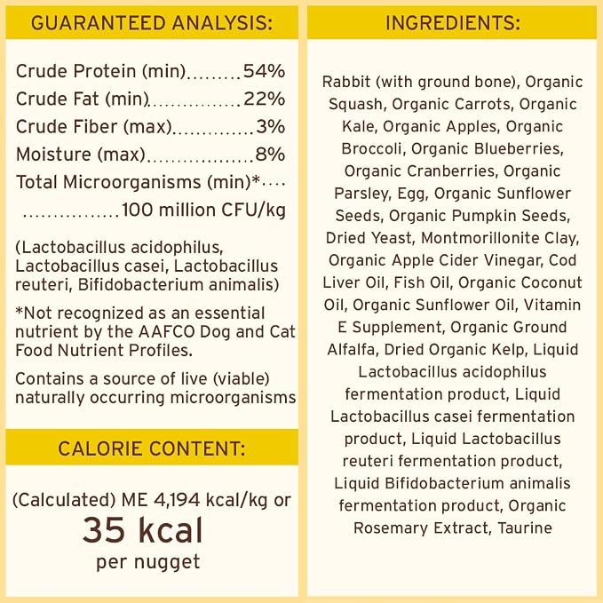 Primal Freeze Dried Raw Dog Food Nuggets, Rabbit, Complete & Balanced Meal, Also Use as Topper or Treat, Premium, Healthy, Grain Free, High Protein Raw Dog Food, 5.5 oz