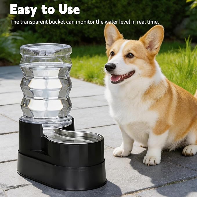 RIZZARI 7L Raised Dog Water Dispenser: Stable Base Design | Gravity Fed/No Power Needed/Anti-Spill Base/for Senior Dogs & Large Breeds/Garage/Garden/Easy-Clean