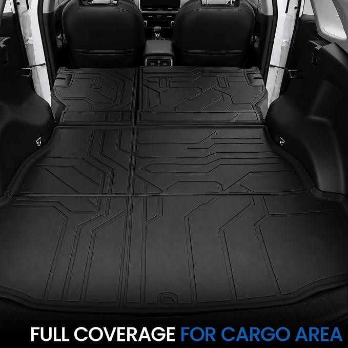 Cargo Liner Backrest Mats for 2026 Toyota RAV4 Hybrid (Not Fit Limited or PHEV), All Weather TPE Cargo Trunk Mat Seat Back Protectors Accessories