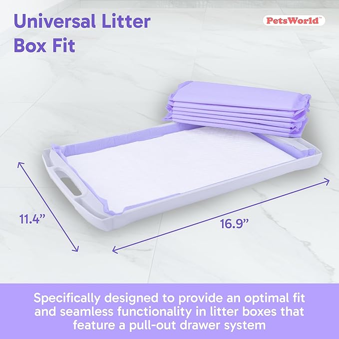 PetsWorld Universal Fit Cat Pad Refills for Litter Box, Fresh Scent, Odor Control, Pack of 400