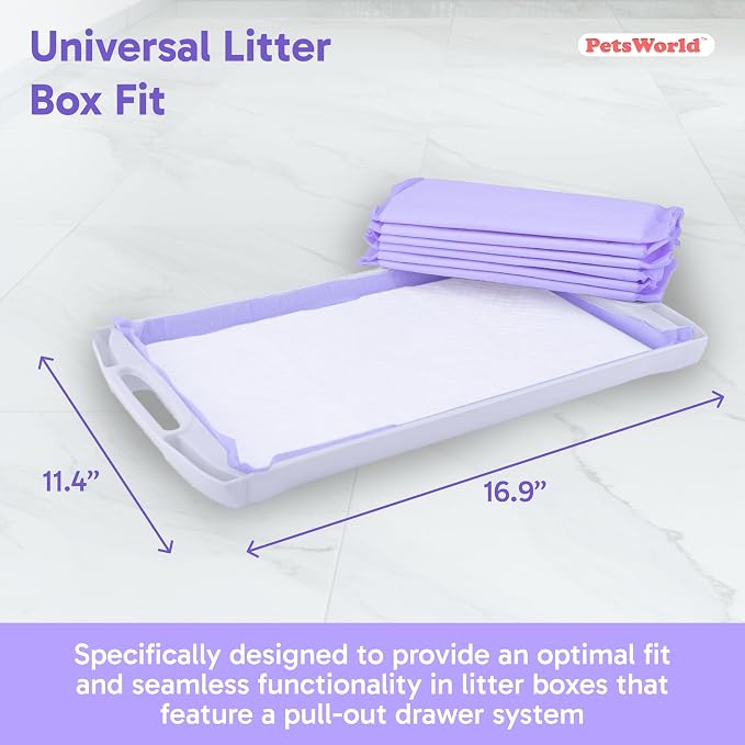 PetsWorld Universal Fit Cat Pad Refills for Litter Box, Unscented, Odor Control, Pack of 400