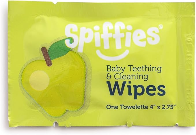 Baby Teeth & Gum Wipes – Apple + Grape Variety Pack, Xylitol-Enriched Oral Care Wipes – Individually Wrapped – No Water Needed – Fluoride-Free – 60 Count (3 x 20)