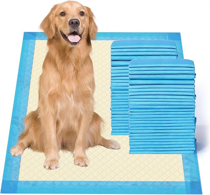 Gardner Pet Ultra Absorbent Thicker Dog Pee Pads Extra Large XL 27.6"x33.5" Leak-Proof Odor-Control Blue Puppy Training Pads Full Edge-Wrapping Pad for Dogs, Puppies, Doggie, Cats, Rabbits - 18 Ct