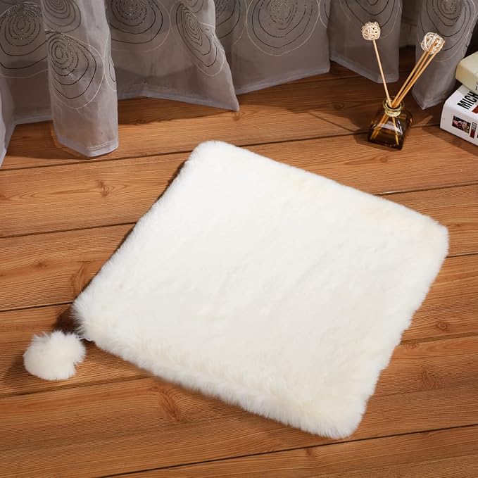 SHENGOCASE 2-Pack 16" Square Faux Rabbit Fur Cat Dog Bed Cushion Pad Mat, Cat Tree Tower Replacement Cushion Pad, Pad for Window Perch, Cat Dog Carrier House Cage Crate Kennel Furniture
