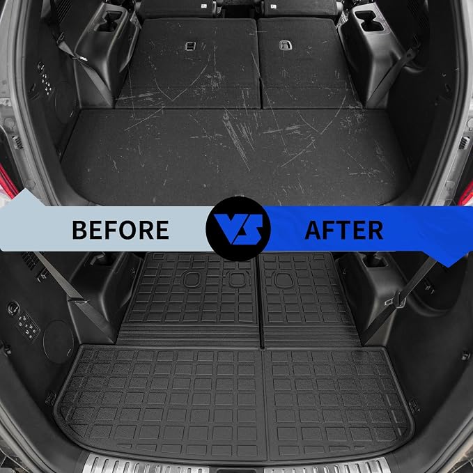 Rongtaod Floor Mats Compatible with 2020-2025 Hyundai Palisade Cargo Mat Cargo Liner Back Seat Protector 2024 Palisade Accessories (Floor Mats+Trunk Mat with Backrest Mats+Sub Trunk Mat)