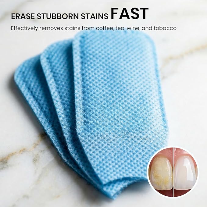 150pcs Disposable Textured Teeth Wipes Finger Brush Oral Brush Ups, Deep Cleaning Dental Wipes, Individually Wrapped, Mint Flavor, No Water Needed, Remove Stains from Coffee Tea Wine, Ideal for Travel