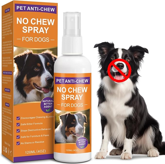 No Chew Spray for Dogs, Bitter Spray for Dogs to Stop Chewing & Licking, Natural Ingredients, Stop Destructive Behavior, Effectively Protect The Safety of Furniture,Plant,Shoes(120ml)