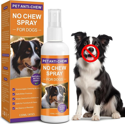 No Chew Spray for Dogs, Bitter Spray for Dogs to Stop Chewing & Licking, Natural Ingredients, Stop Destructive Behavior, Effectively Protect The Safety of Furniture,Plant,Shoes(120ml)