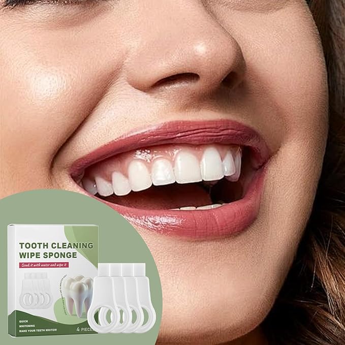 Teeth Cleaning Sponge Wipes for Adults – 4-Pack Soft dentall Wipes for Deep orall Care | disposablee Tooth Cleaners for Home, Travel, School, or Business Trips – Safe & Gentle orall Hygiene Tool