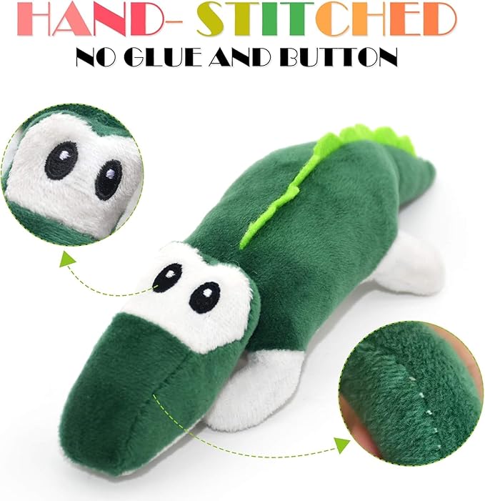 SHARLOVY Jouets couineurs pour petits chiens, jouets en peluche pour chiots, jouets à mâcher mignons pour la dentition des chiots, pour chiens de petite à moyenne taille, lot de 12 jouets doux en peluche pour animaux de compagnie dans une boîte cadeau