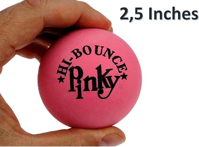 JA-RU Hi Bounce Pinky Ball (2 Balls) Rubber Bouncy Balls for Kids 976-2p | Solid Pink Massage Balls, Outdoor Playground Toys, Stress Relief Toy, Bulk Party Favors & Classroom Prizes