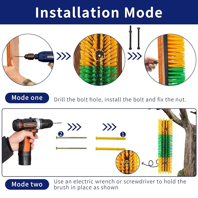 Livestock Scratch Brush Animal Back Scratching Brush for Cow | Livestock Grooming Brush Farm Animal Scratcher Livestock Itch Reliever Farm Mount‑able Brush Animal Self‑Groomer