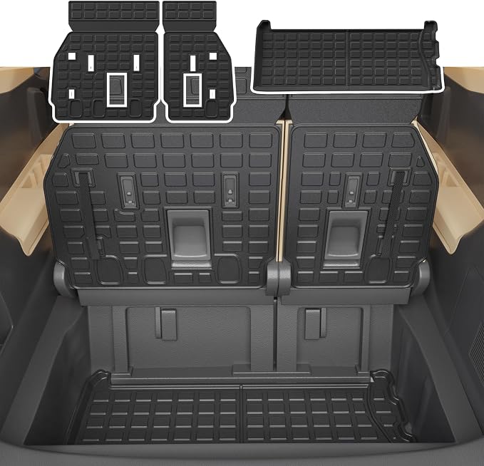 Cargo Mat Compatible with 2021-2025 2026 Toyota Sienna 7&8 Seats Cargo Liner Cargo Mat Trunk Mat Trunk Liner Back Seat Cover 2024 Sienna Accessories (Upgrade Trunk Mat+Backrest Mats)