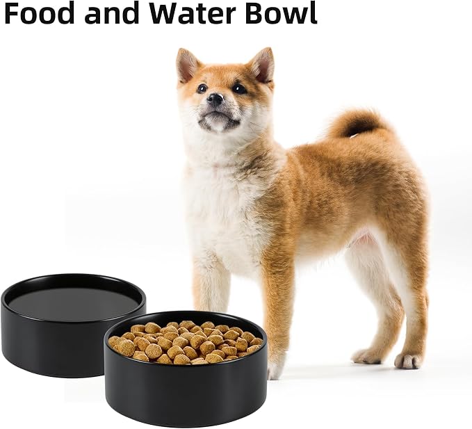 Havniva Ceramic Dog Bowls, 6.1” Dog Food and Water Bowl, Pet Feeding Bowl | Dog Food Bowl for Small Dogs, Food-Grade Ceramic, Dog Water Bowl with Non-Slip Rubber Base, Large Capacity, Dishwasher Safe
