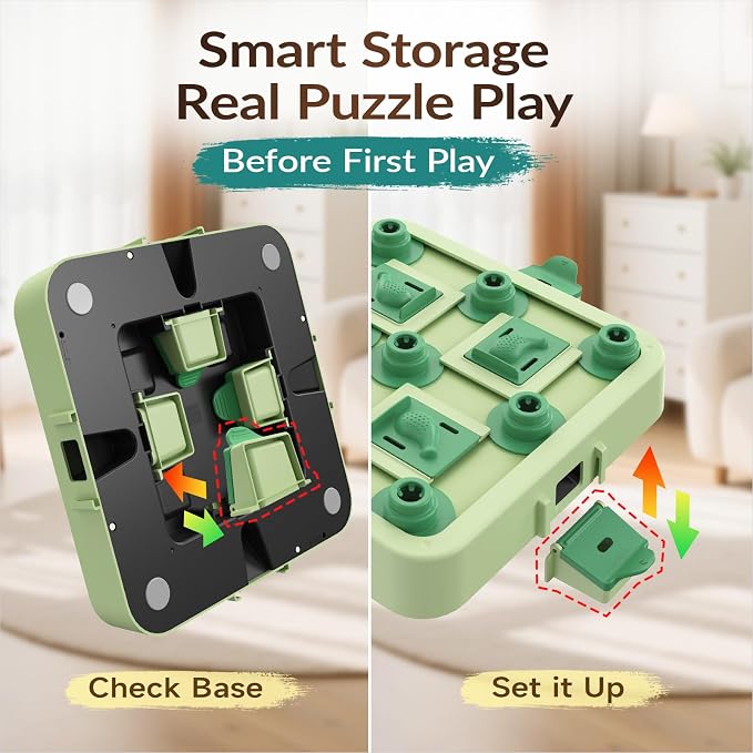 KADTC 3-Level Dog Chess Puzzle Toy, Brain & Mental Stimulation, Smart Dogs | Large size. Beginner-to-Advanced challenge beats boredom, burns energy, builds focus, slows eating, rewards sharper thinking.