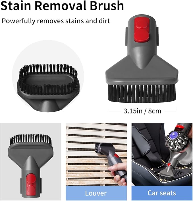 Replacement Attachment Kit compatible with Dyson V7 V8 V10 V11 V15 Cleaner | Flexible Extension Hose Mattress Tool Stiff Brush Soft Bristle and Flexible Crevice Tool for Home Cleaning