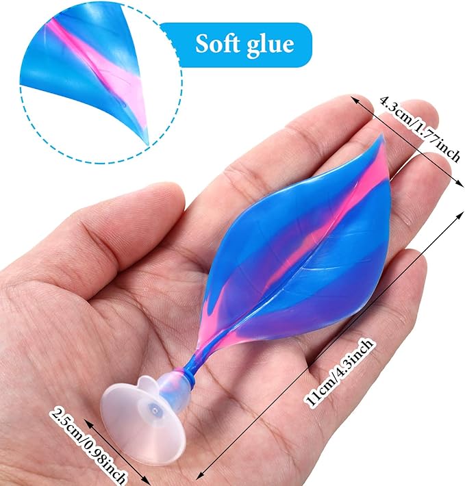 WILLBOND 2 Pcs Blue Pink Silicone Betta Fish Bed Leaf Hammock Betta Fish Tank Accessories Decorations for Aquarium Ornaments, Practical Resting Spot, Comfortable and Safe