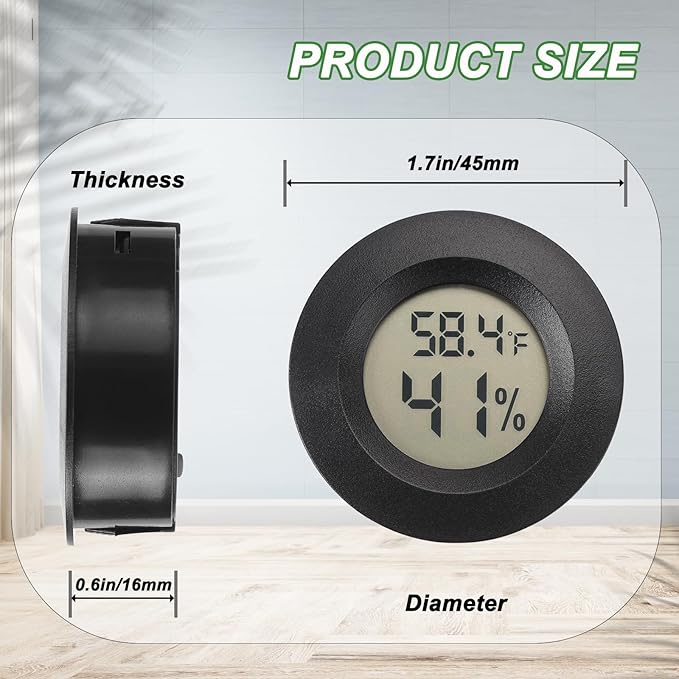 Mini Hygrometer Digital Thermometer Humidity Meter 20 Pack Hygrometer Thermometers Indoor/Outdoor Humidity Monitor Reptile Thermometer for Humidors Greenhouse Garden Cellar Fahrenheit(℉)/ Celsius(℃)