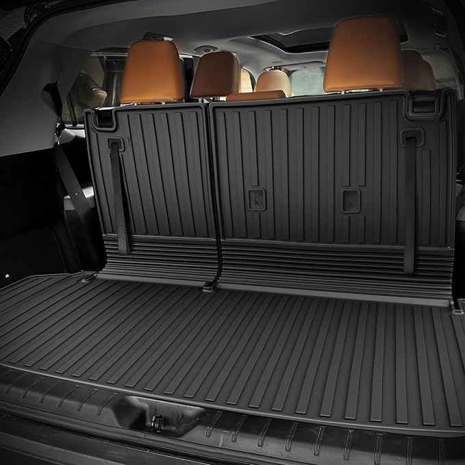 AOMSAZTO Cargo Mat Compatible with 2024 2025 2026 Toyota Grand Highlander: Cargo Liner with Backrest Mat 2-in-1 - All Weather TPE Trunk Mat for Grand Highlander Accessories (Not Fit Highlander)