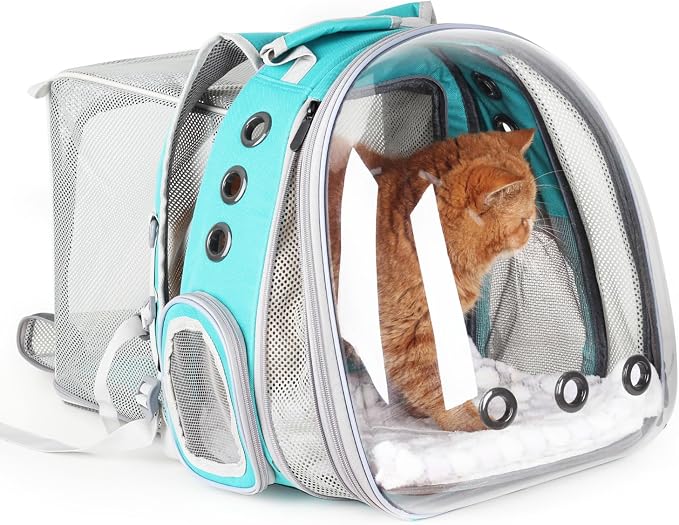 Expandable Cat Backpack Carrier for Large Cats & Small Dogs - Airline Approved Pet Bubble Backpack with Dual-Side Expansion, Perfect for Travel, Hiking & Outdoor Adventures, Up to 16lbs