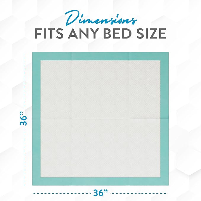 Inspire Super Absorbent Disposable Bed Pads for Chronic Incontinence Ultra Thick and Absorbent Bed Pads Disposable Adult | Pee Pads for Adults (36" X 36" Pack of 50) XX Large