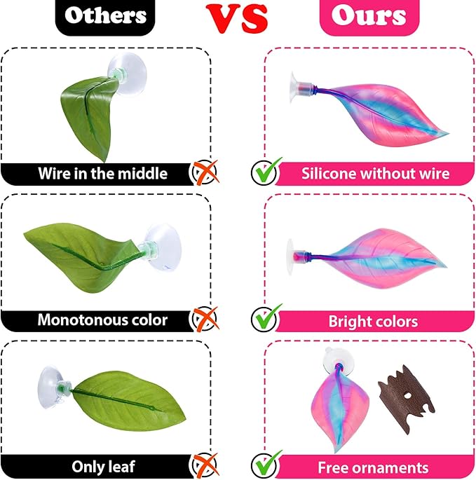 WILLBOND 2 Pcs Pink Silicone Betta Fish Bed Leaf Hammock Betta Fish Tank Accessories Decorations for Aquarium Ornaments, Practical Resting Spot, Comfortable and Safe