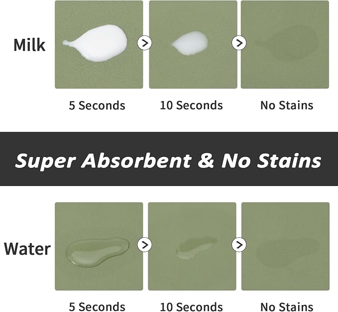 HotLive Dog Food Mat - Absorbent Cat Mat for Food and Water, No Stains Pet Feeding Bowl Mat, Easy to Clean Pet Placemats, Quick Dry Dog Water Dispenser Mat for Messy Drinkers | Paw Green 18"x 28"